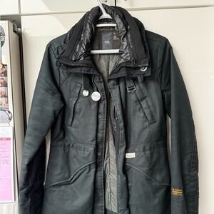 G-Star Dark Black Military Field Jacket with Quilted Neck